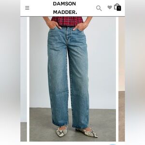 Damson Madder Dion Jeans - Barrel Leg Jeans - Size UK 10/ US 6 Medium Wash